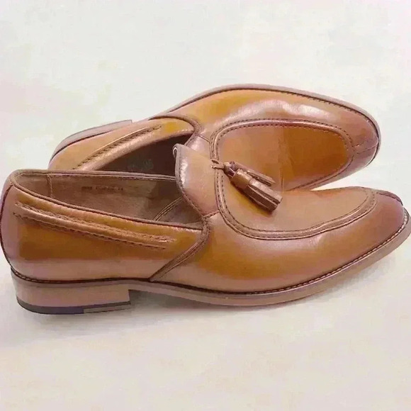 Stacy Adams Donovan Leather Tassel Loafer Memory Foam Cognac SZ 10 - Picture 7 of 16